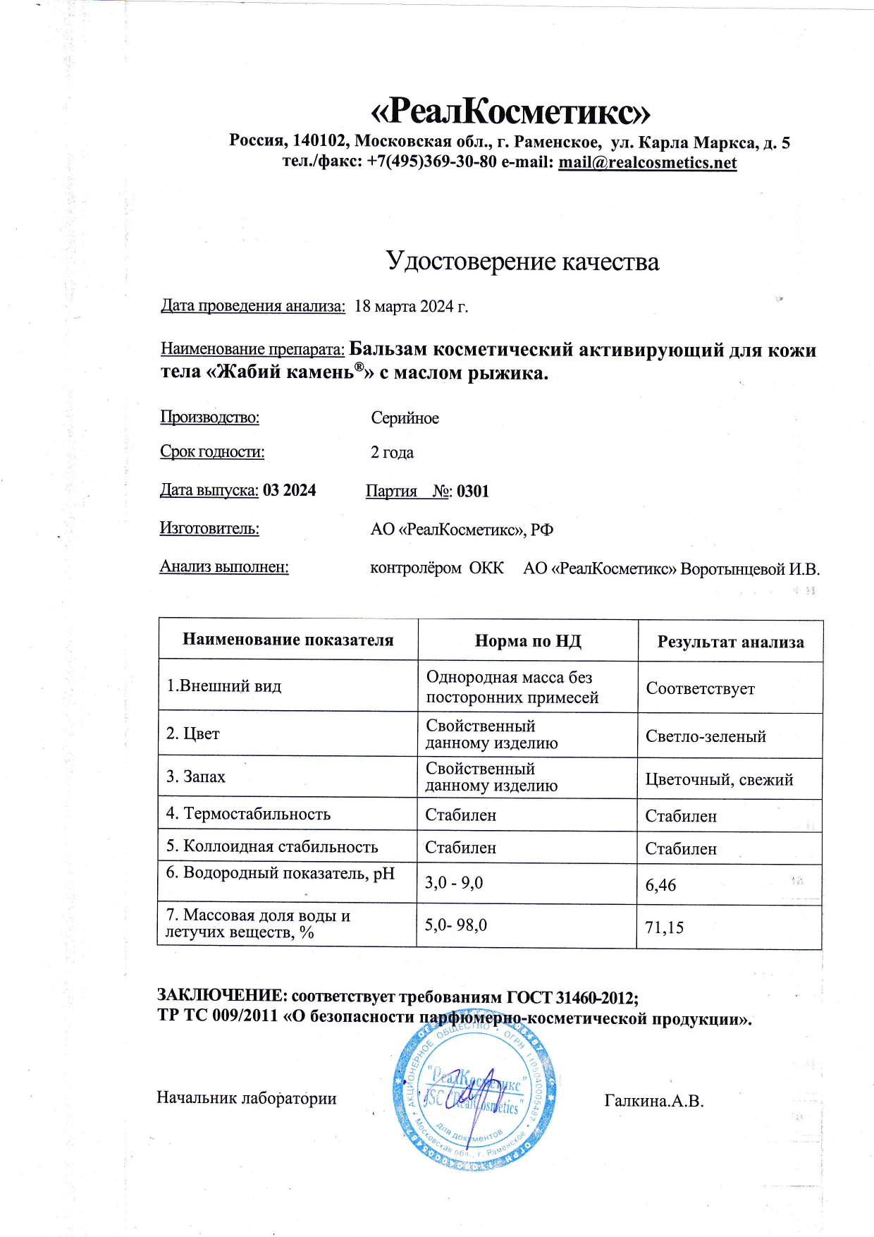 Паспорт №0320240301
